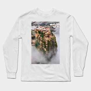 The flying monastery-Meteora Long Sleeve T-Shirt